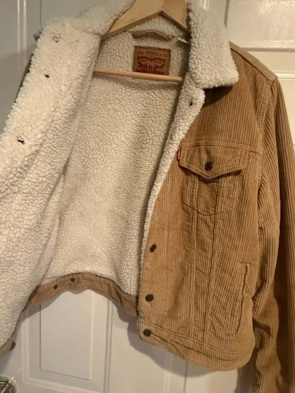 Levi’s Corduroy Jacket Men’s Large Tan Faux Sherpa Lined